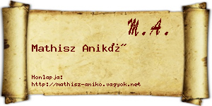 Mathisz Anikó névjegykártya